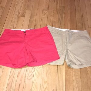 Bundle of 2 pairs 5” inseam khaki & pink shorts